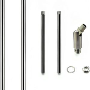 ECUDIS Downrod Stem Kit Brushed Nickel Lighting Fixture-0