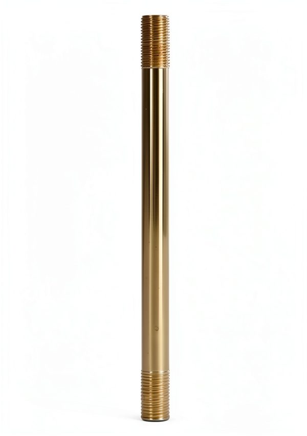 B&P Lamp Brass Downrod 3/8 Inch Diameter Unfinished-0