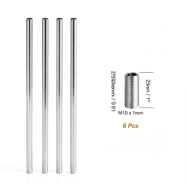 PATIKIL Lamp Extension Rod Silver Tone Metal Lighting-1