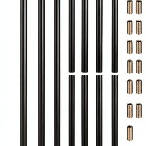 Lnrueg Threaded Extension Rods Iron M10 Black Lighting-0