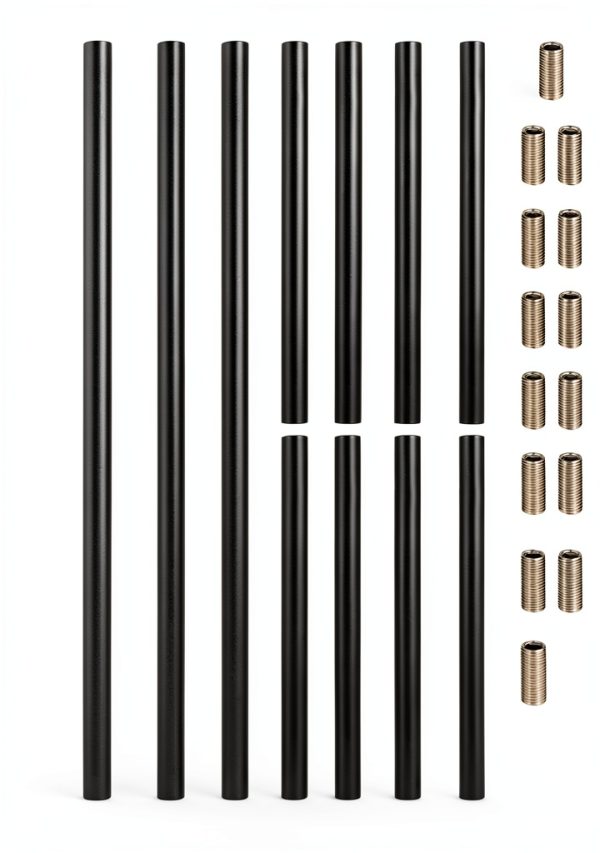 Lnrueg Threaded Extension Rods Iron M10 Black Lighting-0