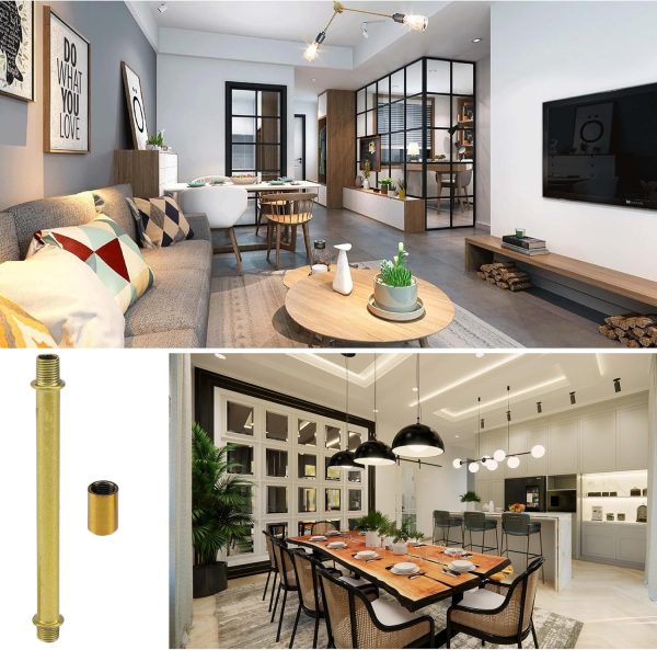 MY MIRONEY Gold Lamp Rods Iron Retro Lighting Fixture Stems-6