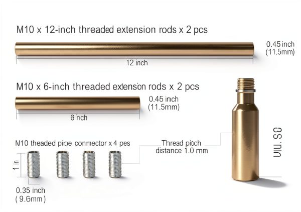 MAYOMAJO Brass Lighting Extension Rods Heavy Duty Iron-1