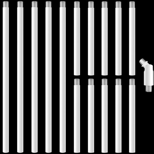 MAYOMAJO Lighting Extension Rods White Iron Downrods Stems-0