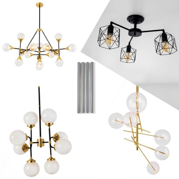 PATIKIL Lamp Extension Rod Silver Tone Metal Downrod-6