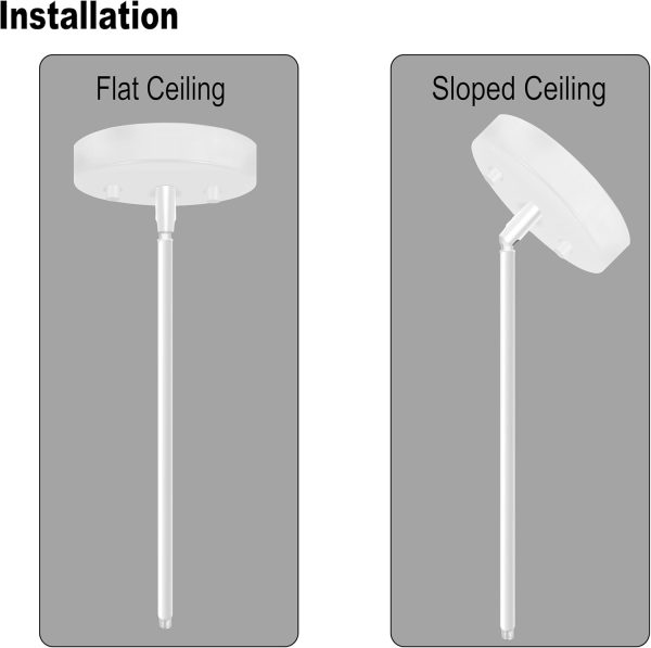 MAYOMAJO Lighting Extension Rods White Iron Metal Downrods-3