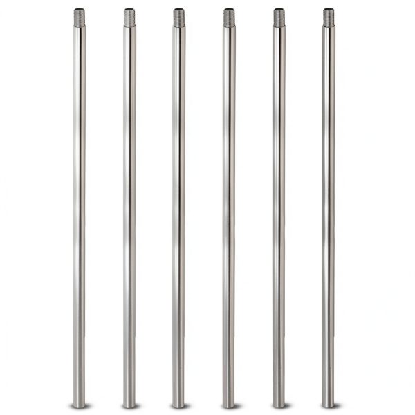 PATIKIL Lamp Extension Rod Silver Tone Metal Downrod-0