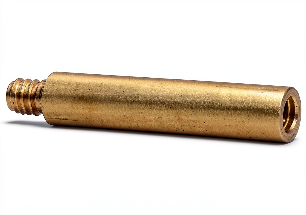 Brass key extension installed on a lamp socket stem