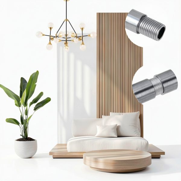 PATIKIL Lamp Extension Rod Silver Tone Metal Lighting-3