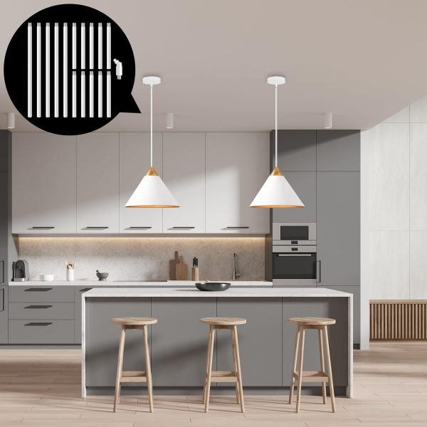 MAYOMAJO Lighting Extension Rods White Iron Downrods Stems-6